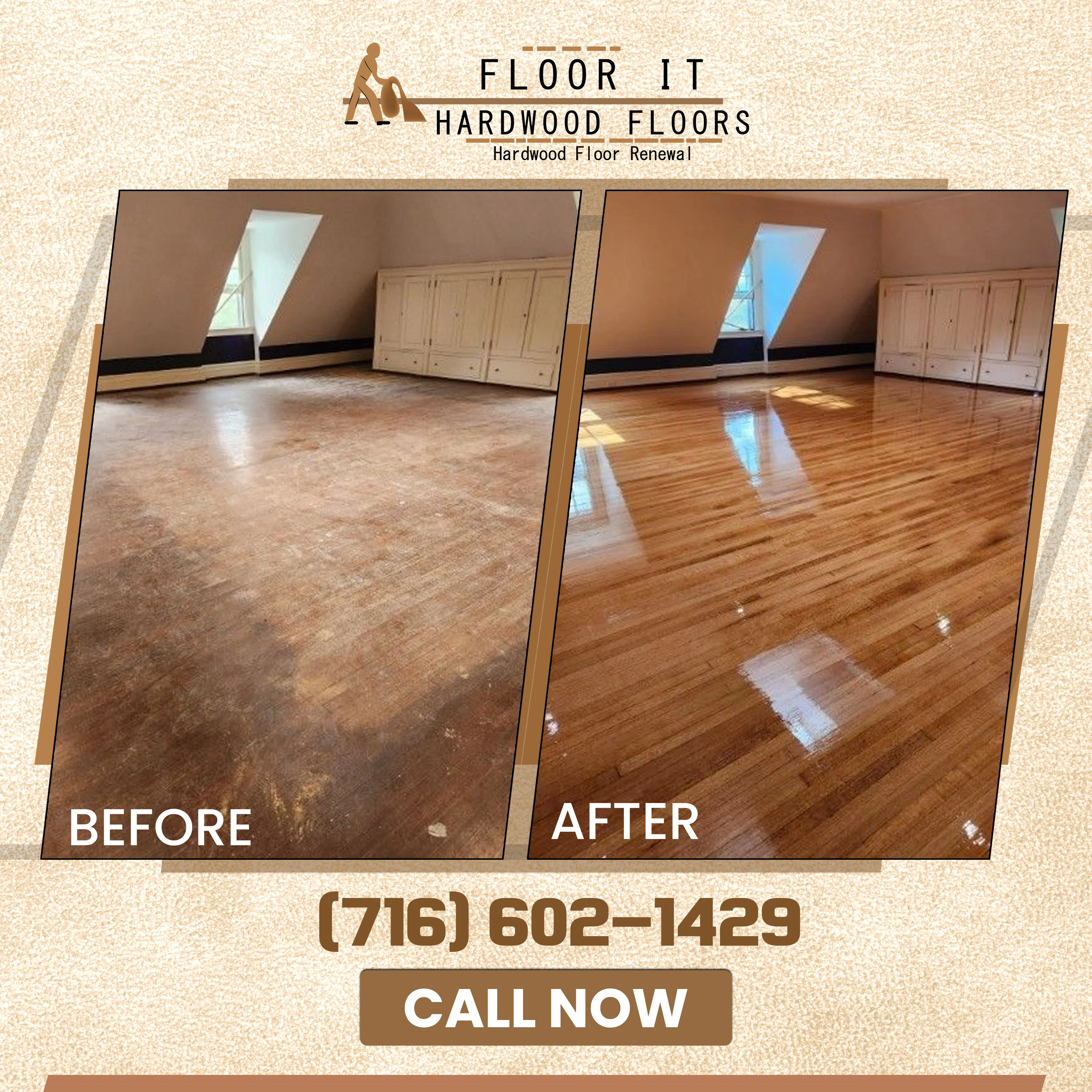 Hardwood floor in Buffalo area home ready for professional installation and transformation